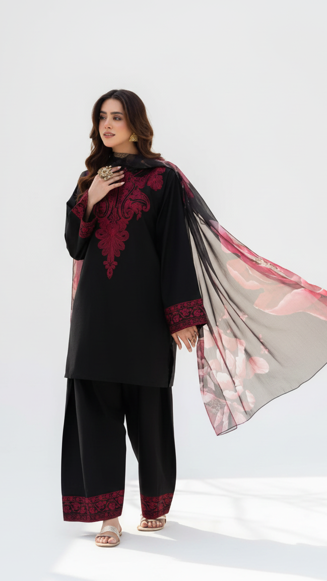 Zaroon Embroidered 3PC
