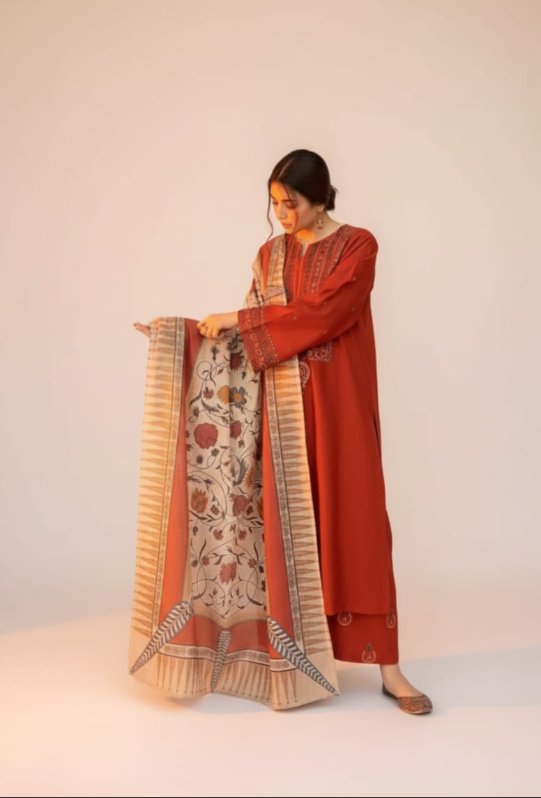 AYAT EMBROIDERED 3PC WITH DIGITAL DUPPATA
